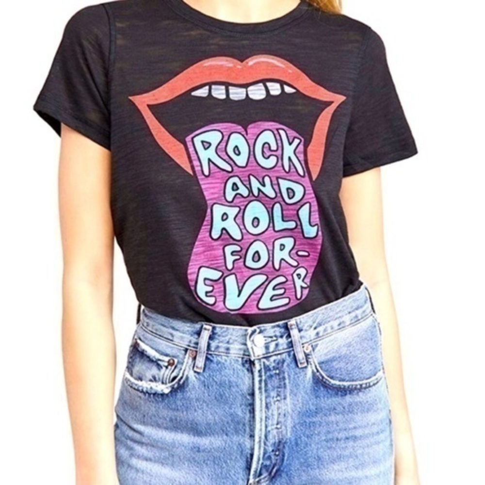 Chaser Black Colorful Rock and Roll Forever Graphic Tee XS - Picture 2 of 11